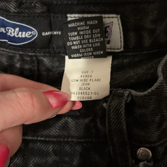 Vintage Anchor Blue Flare Low Rise Black Jeans - Picture 3 of 5